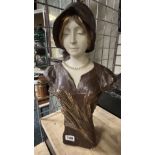 CHALK BUST OF RUTH WITH WHEATSHEAF - 42 CMS (H) APPROX