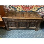 CARVED OAK COFFER