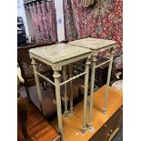 PAIR OF MARBLE TOP STANDS