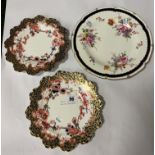 THREE ROYAL CROWN DERBY PLATTERS 9'' 4944 - 23 CMS (D) APPROX