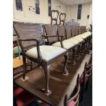 SET OF 10 RATTAN BACK DINING CHAIRS