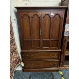 MAHOGANY HALL CABINET WITH DRAWERS