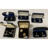 GUNNERS CUFFLINKS WITH 5 OTHER SETS