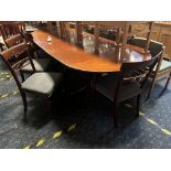 MAHOGANY DINING TABLE & 8 CHAIRS