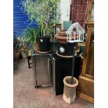 BIRD TABLE, PLANTS & POTS