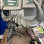 CHROME BISONS HEAD -VERY HEAVY - 73 CMS (H) APPROX