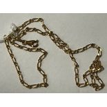 9CT GOLD FIGARO CHAIN - 16''LENGTH - 5 GRAMS APPROX