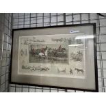 CHARLIE JOHNSON PAYNE ''SNAFFLES'' HAND COLOURED PRINT ''POINT TO POINT'' 50.5 X 77CM