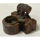 SMALL CARVED WOODEN ASHTRAY IN THE STYLE OF BLACK FOREST