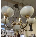 BRASS & GLASS SHADES WITH EAGLE MOTIF