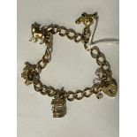 9CT GOLD CHARM BRACELET - APPROX 16 GRAMS APPROX