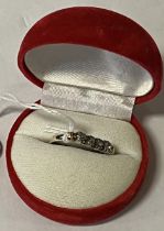 14CT GOLD FIVE STONE OLD CUT DIAMOND RING SIZE S