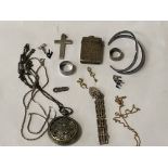 VARIOUS SILVER ITEMS & OTHER JEWELLERY - SOME GOLD CONTENT
