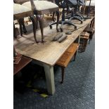 LARGE OAK TOP REFECTORY TABLE