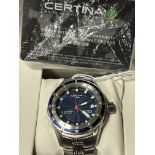 CERTINA GENTS WRISTWATCH - BOXED WITH CERTIFICATE