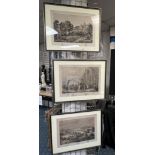 THREE SIGNED CHARLES CATTERMOLE ENGRAVINGS - 43 X58 CMS APPROX