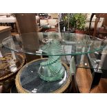 OVAL GLASS COFFEE TABLE