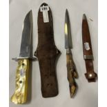 BALAGEUR HUNTING KNIFE WITH A DEER HOOF HUNTING RIFLE