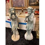 PAIR CAST IRON FAIRIES 51CMS (H) APPROX