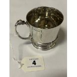 H.M SILVER CHRISTENING MUG 5OZS APPROX - 7CMS (H)