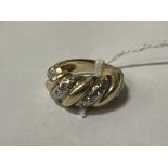 14CT GOLD & DIAMOND RING SIZE I 5.4 GRAMS APPRX
