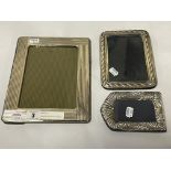 THREE SILVER PHOTO FRAMES - SOME HM - A/F