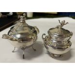 TWO SILVER URNS - 800 GRADE - 10OZ APPROX