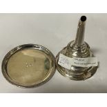 H/M SILVER WINE FUNNEL & DRIP TRAY 5OZS APPROX