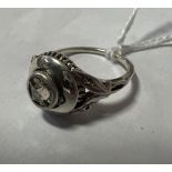 SILVER & DIAMOND RING SIZE J 3.4 GRAMS APPROX