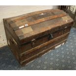 DOMED TRUNK WITH WOODEN STRAPS
