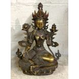 GILT BRONZE CHINESE BUDDHA - 21 CMS (H)