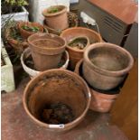 11 TERRACOTTA PLANT POTS