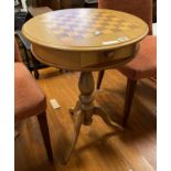 DRUM TABLE WITH CHESS PIECES