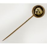 VICTORIAN 9CT GOLD ENAMELLED TIE PIN OF A SCOTTY DOG CIRCA 1860 - 5 GRAMS APPROX