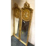 PAIR OF GILT WOOD GIRL MIRRORS