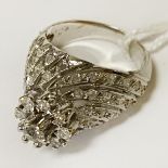 14CT GOLD DIAMOND CLUSTER RING - SIZE J 7.3 GRAMS APPROX