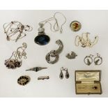 COLLECTION OF SILVER (MOSTLY) JEWELLERY