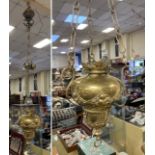 ANTIQUE HANGING BRASS SANCTUARY LAMP 63'' (160CM)