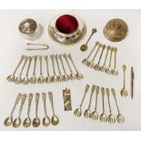 TRAY OF SILVER H/M ITEMS TO INCLUDE CARRS PIN CUSHION