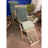 PAIR OF TEAK STEAMER CHAIRS