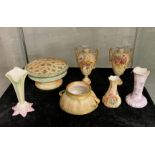 SMALL COLLECTION OF EARLY HAND PAINTED ROYAL WORCESTER - 7 ITEMS