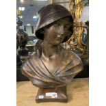 ART DECO FEMALE BUST - 53 CMS (H)