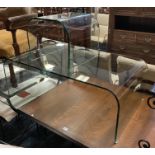 GLASS RETRO COFFE TABLE & SIDE TABLE