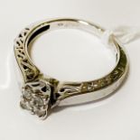 9CT GOLD & DIAMOND RING - SIZE M 2.9 GRAMS APPROX