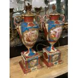 PAIR OF VIENNA PORCELAIN VASES - 45 CMS (H)