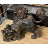 CHINESE BRONZE FOO DOG CENSER 22CMS (H) APPROX