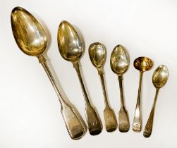 6 H/M SILVER SPOONS 19THC -6OZ APPROX