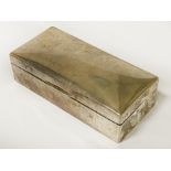 H/M SILVER CIGARETTE BOX WOOD LINES 1938 BIRMINGHAM 5CMS (H) X 19.3 (W) X 9CMS (D) APPROX