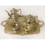 SOLID SILVER TEA SET 236OZS APPROX