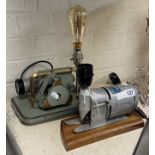 UNUSUAL UPCYCLED PROJECTOR LIGHT WITH ANOTHER SIMILAR 32CMS (H) APPROX INC BULB